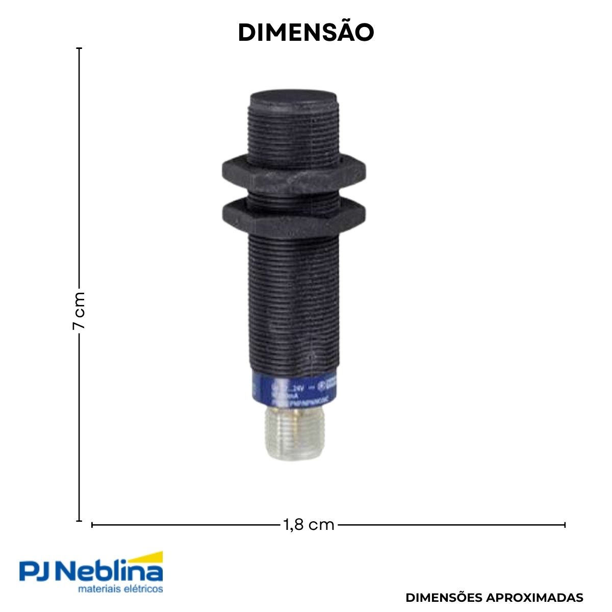 Sensor Indutivo Cilíndrico Roscado Sn=8Mm M18X1,00Mm Plástico 4 Fios 12-24Vcc Conector M12 4 Pinos Pnp/Npn 1Na+1Nf 1 Led - Telemecanique