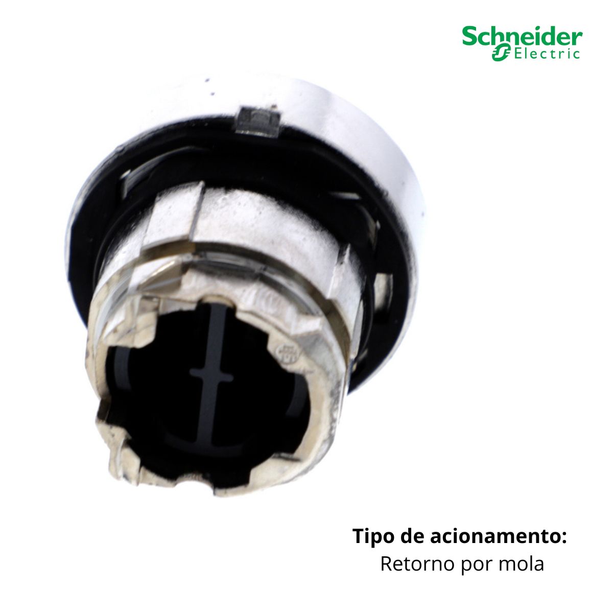 Frontal Botão Pulsador Faceado Redondo 22Mm Metálico Branco ZB4BA1 - Schneider Eletric