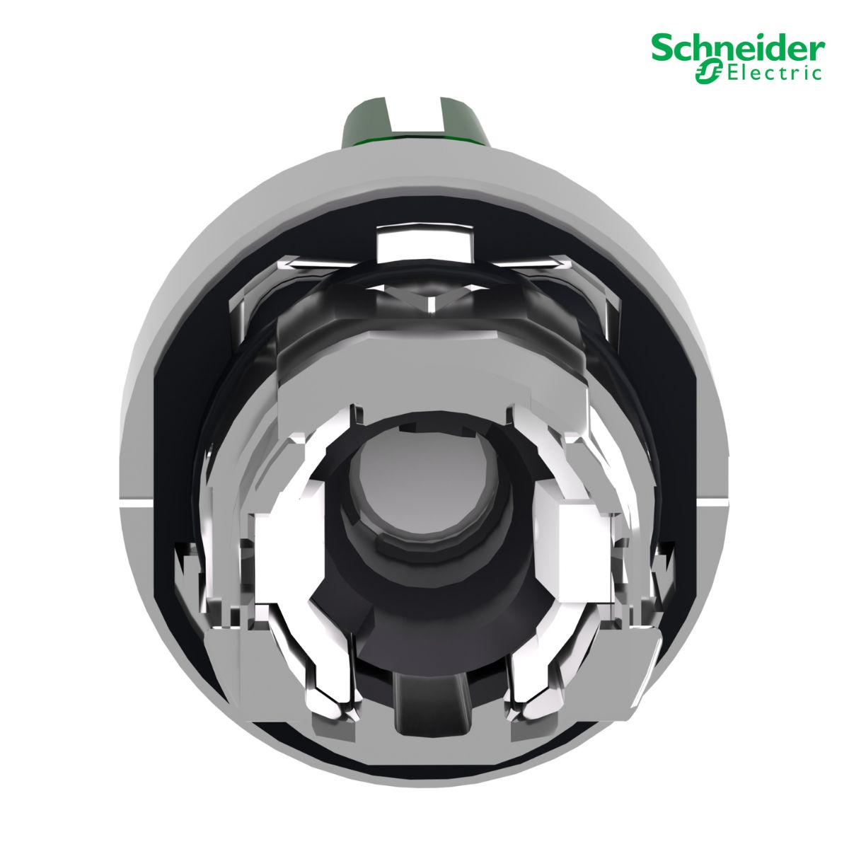 Frontal Comutador Knob Curto Iluminado 3 Posições Fixas 45G 22Mm Metálico Verde Led ZB4BK1333 - Schneider Eletric