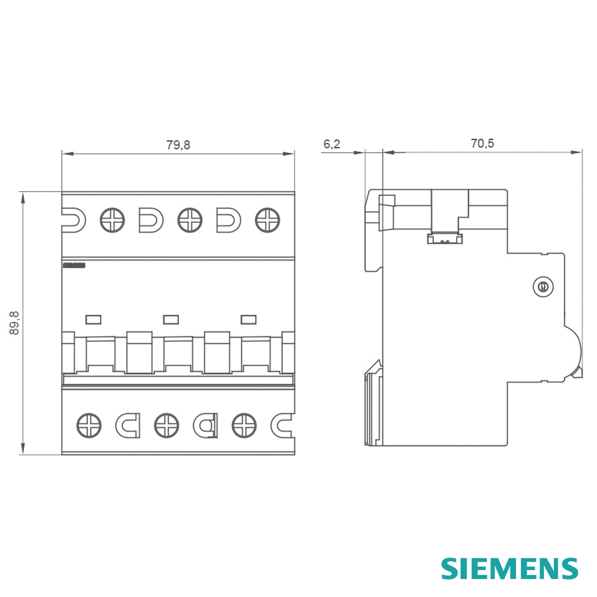 Disjuntor Mini Din Tripolar 125A Curva C 10Ka 220/380V 5SP43927 Siemens