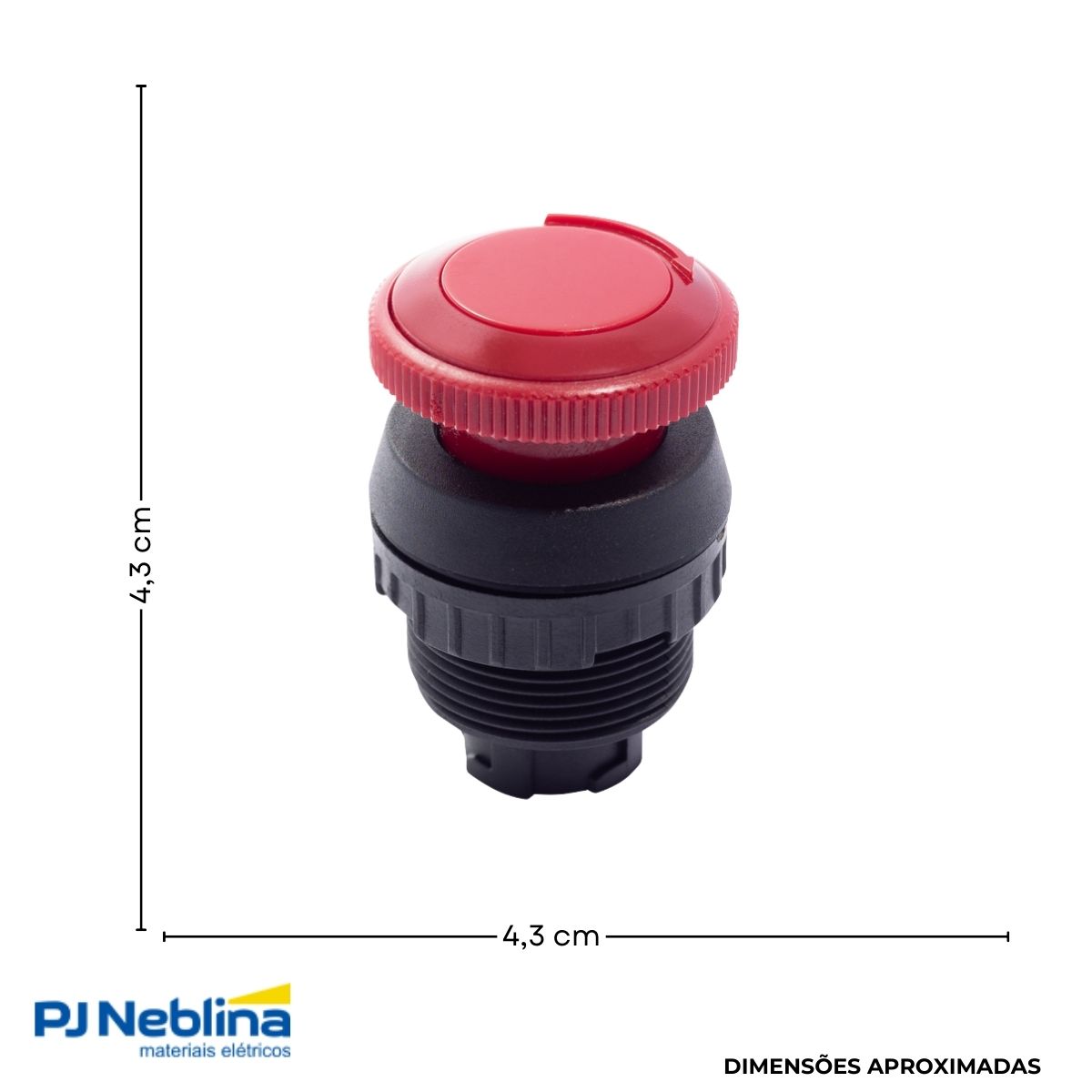 Botão Emergência Cogumelo 36 mm Girar Destr 30 mm Plástico Vermelho - Ace Schmersal