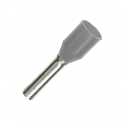 Terminal Tubular Ilhos 4,00mm Pré-Isolado Cinza 100 Unidades - Conexel