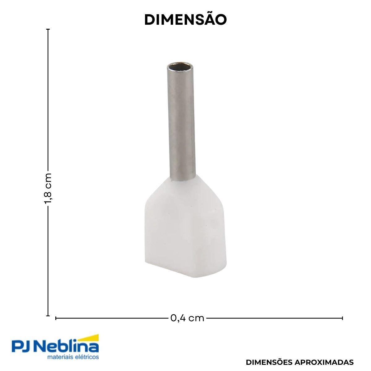 Terminal Tubular (ilhos) Duplo 0,50mm (20awg) Pre-isolado Bc