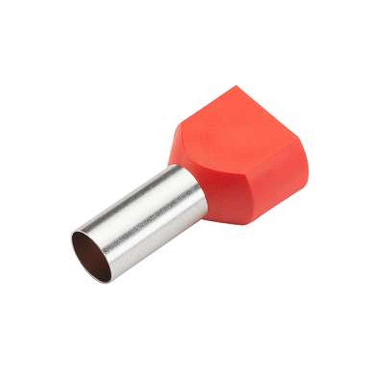 Terminal Tubular (Ilhós) Duplo 1,00Mm (17Awg) Pré-Isolado Vermelho Cobre Estanhado Axt