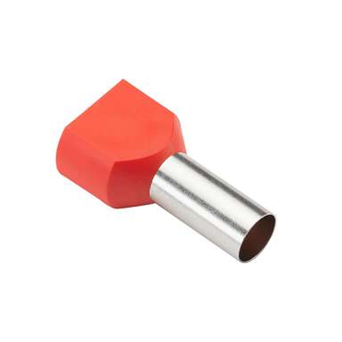 Terminal Tubular (Ilhós) Duplo 1,00Mm (17Awg) Pré-Isolado Vermelho Cobre Estanhado Axt