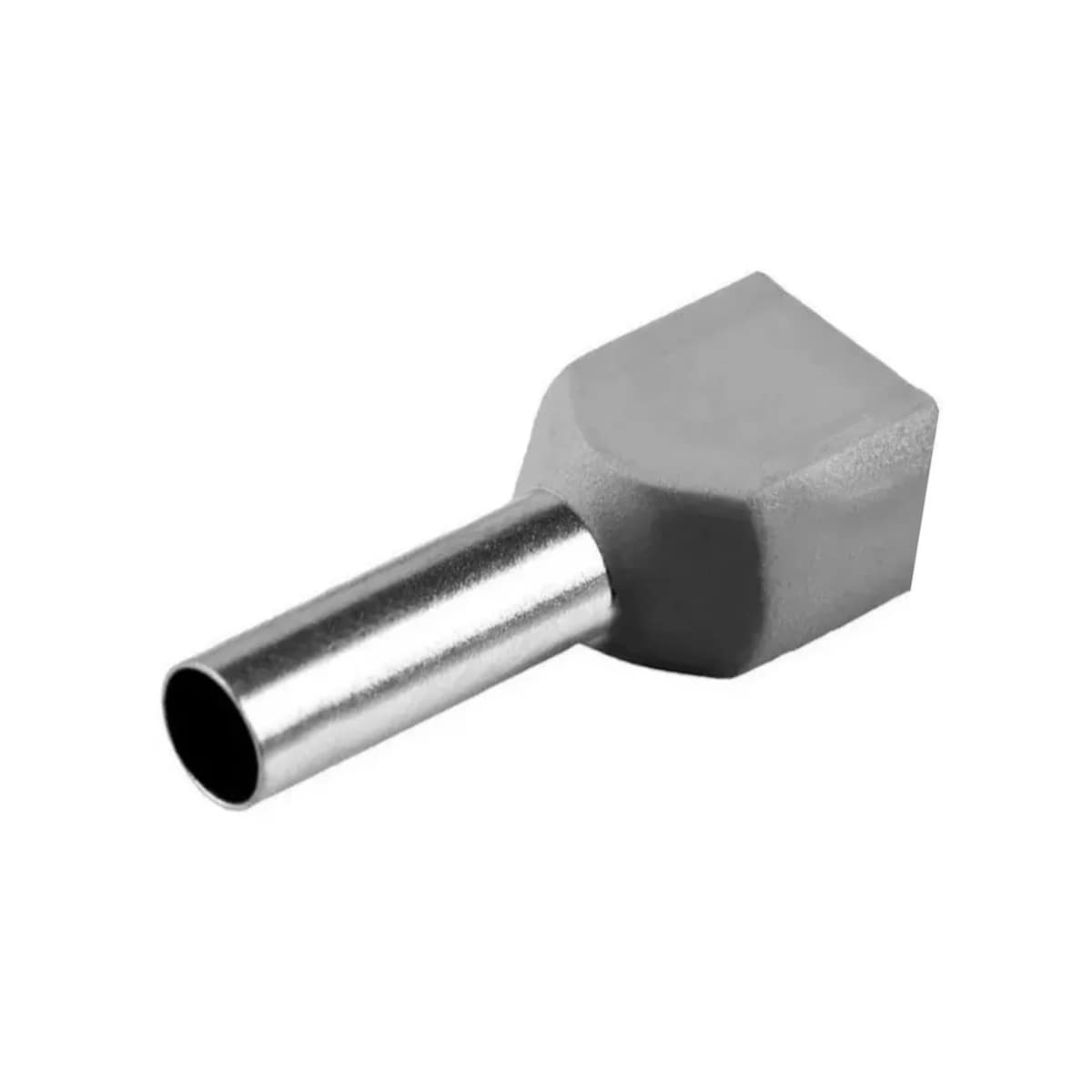 Terminal Tubular (Ilhós) Duplo 4,00Mm (12Awg) Pré-Isolado Cinza Cobre Estanhado Axt