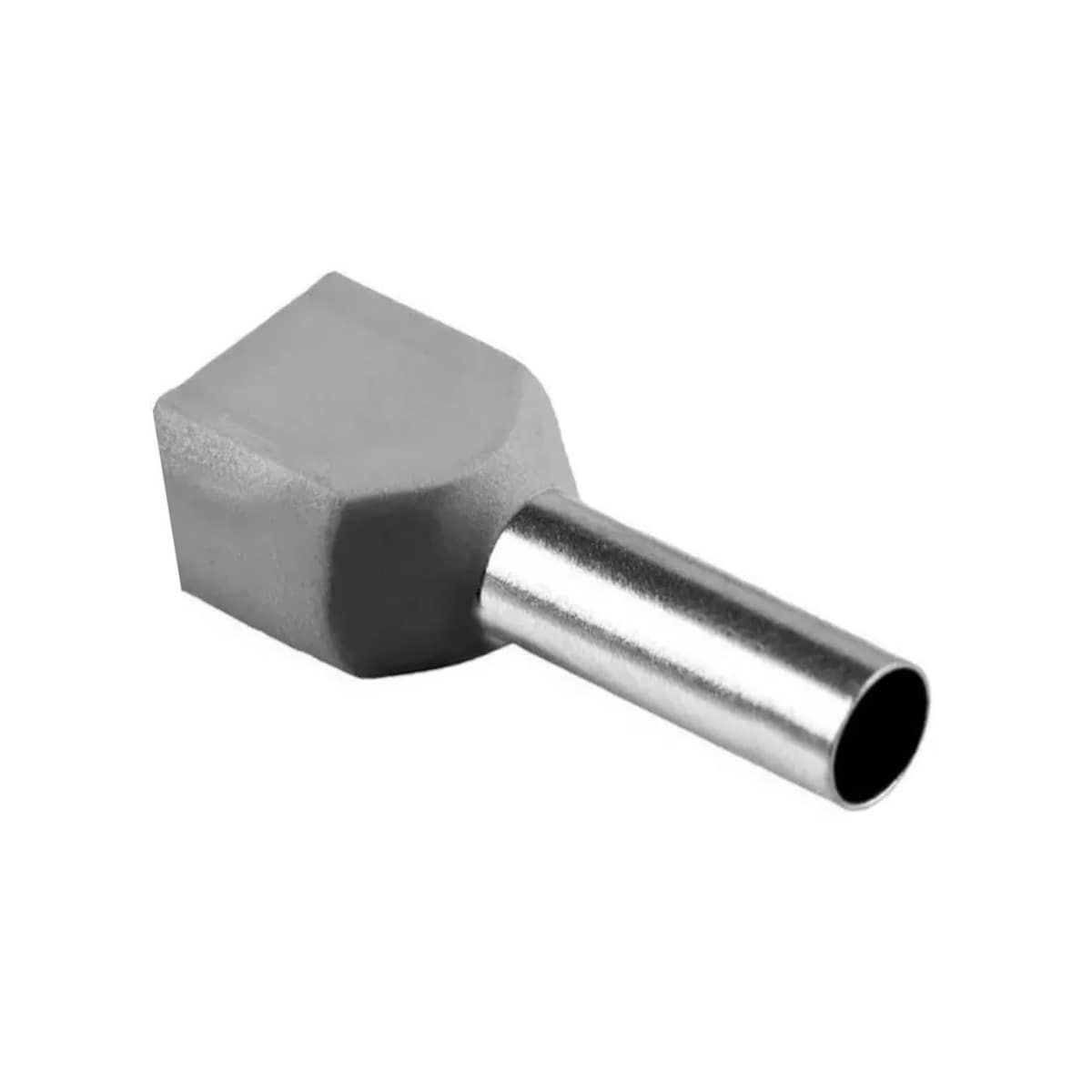 Terminal Tubular (Ilhós) Duplo 4,00Mm (12Awg) Pré-Isolado Cinza Cobre Estanhado Axt