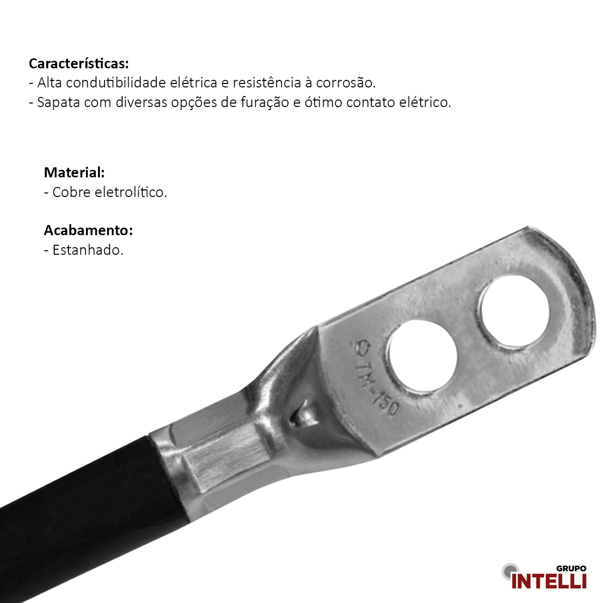 Terminal Compressão 25Mm 1 Compressão 2 Furos F=8,5Mm 5/16 M8 552 Intelli