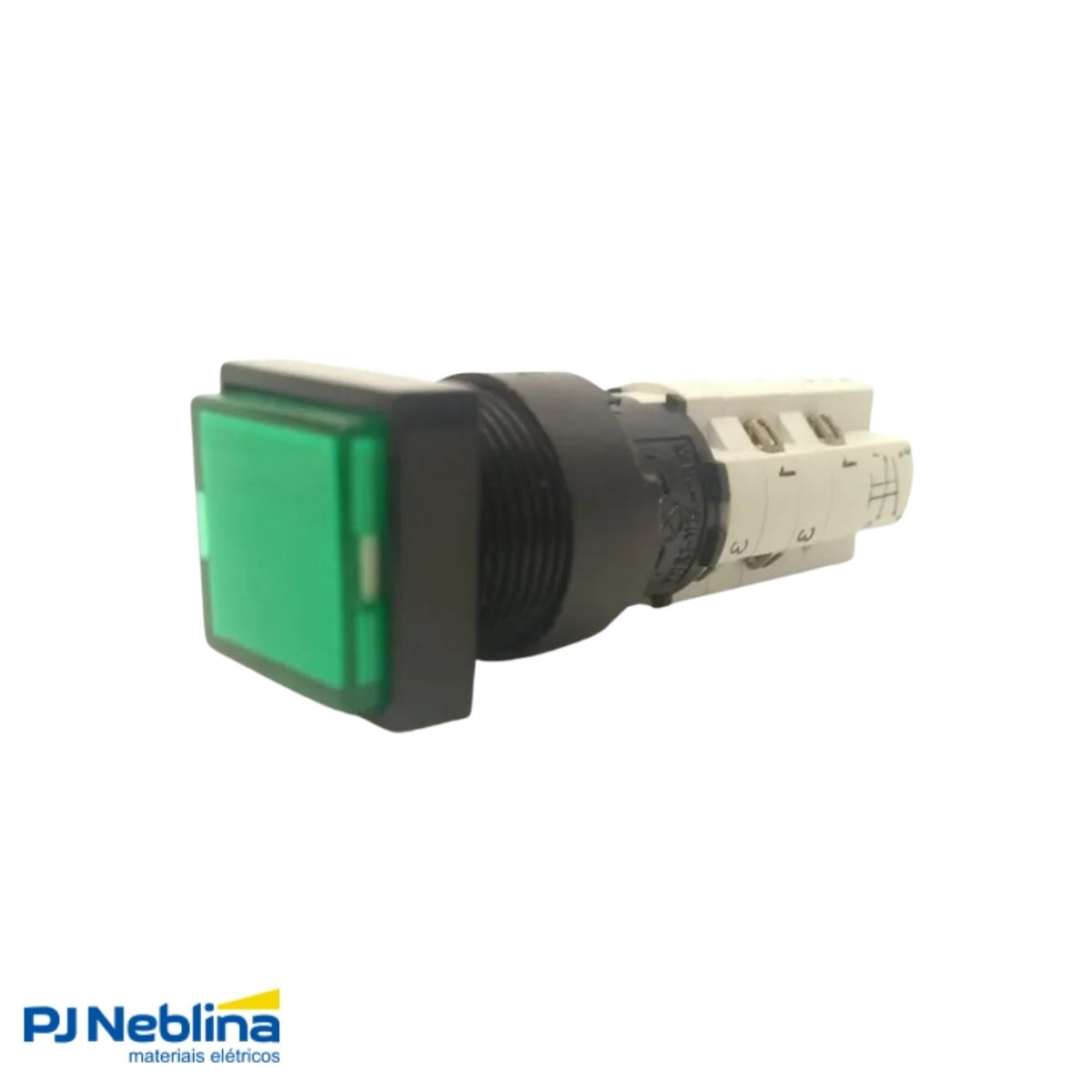 Botão Comando Pulsador Saliente Iluminado Quadrado 16 mm Plástico Verde 2Na+2Nf - Ace Schmersal