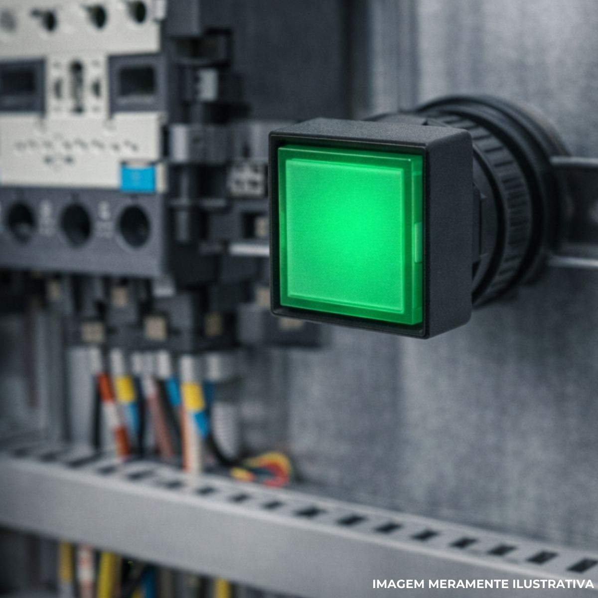 Botão Comando Pulsador Saliente Iluminado Quadrado 16Mm Plástico Verde 2Na+2Nf C/Retenção - Ace Schmersal
