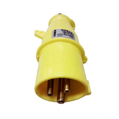 Plug Industrial Macho Poliamida 2P+T 16A 110/130V 4H 6.6 Amarelo Newkon N3074 - Steck