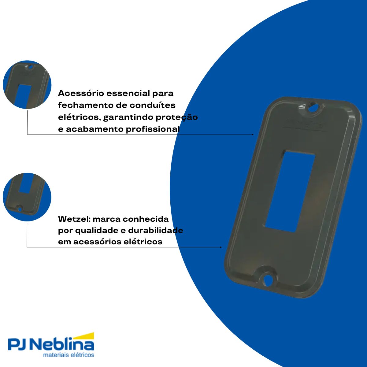 Tampa Condulete 1 Posto Vertical Pvc 1/2-3/4 Cinza S/Vedação - Wetzel