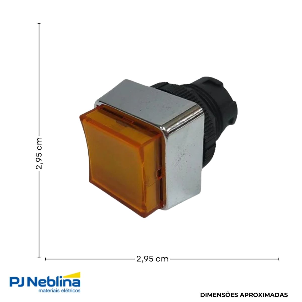 Botão Comando Pulsador Saliente Iluminado Quadrado 22 mm Plástico Amarelo - Ace Schmersal