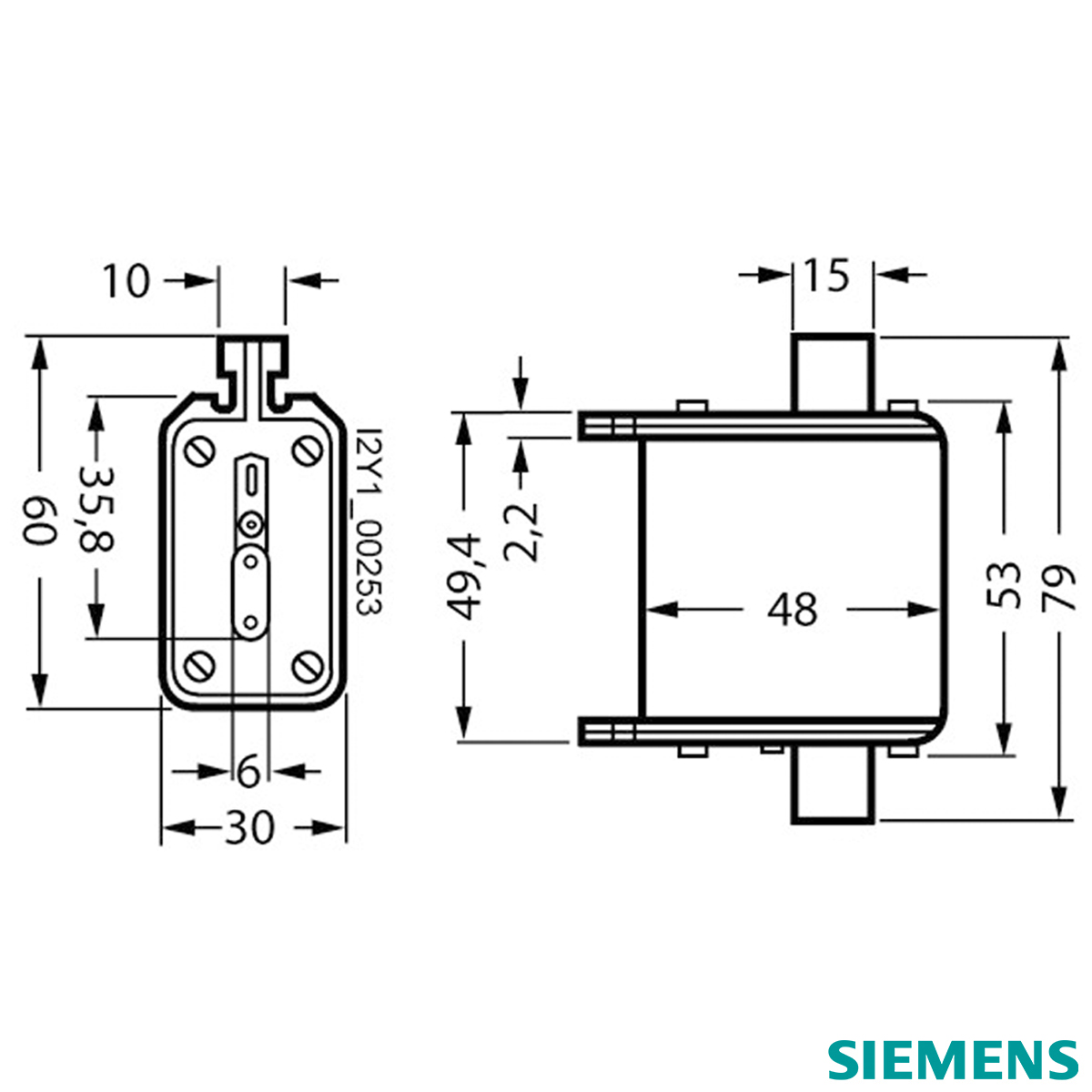 Fusível Nh Sitor Ultra Rápido Ar 160A 690V 100Ka T-00 Indicador Frontal 3NE80241 Siemens