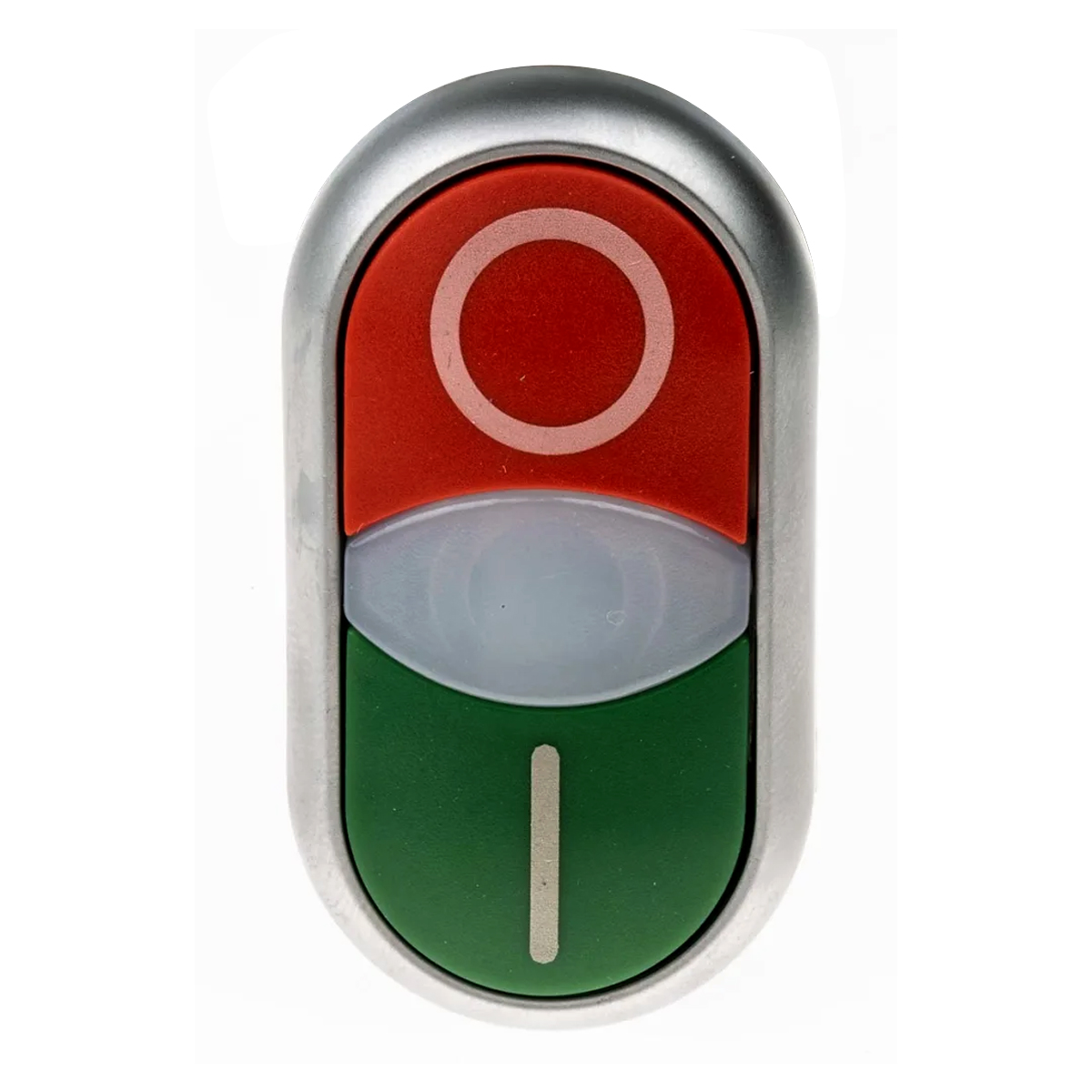 Frontal Metálico Botão Duplo Luminoso Impulso Verde/Vermelho 22,5Mm Ip66 - Moeller