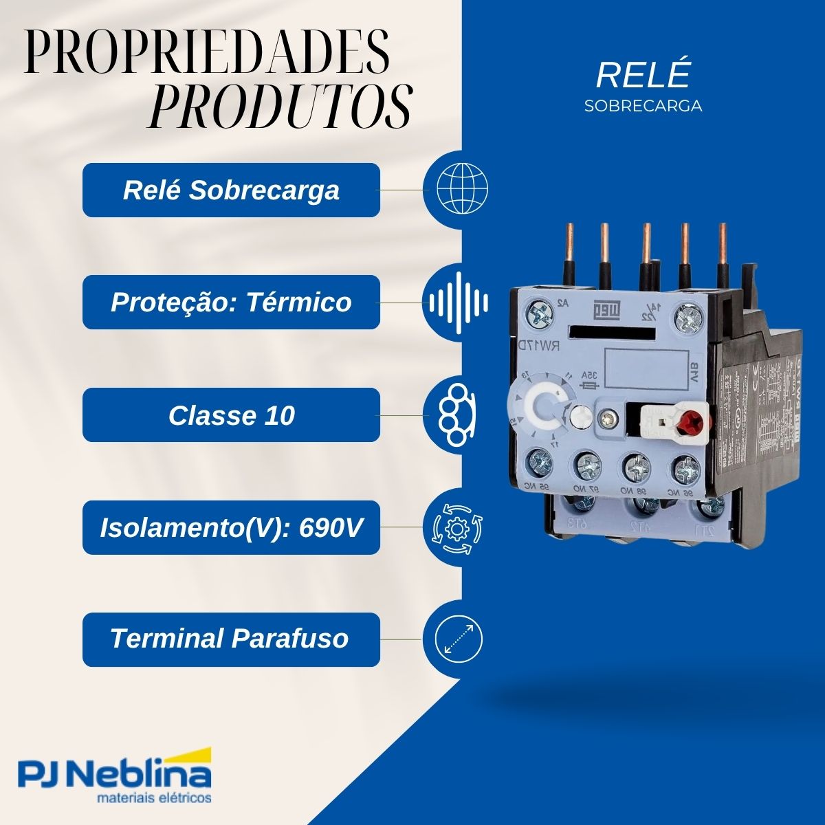 Relé Sobrecarga Térmico 7-10A Classe 10 - Weg