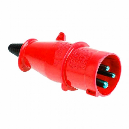 Plug Industrial Macho Poliamida 2P+T 32A 380/440V 9H 6.6 Vermelho Newkon N3279 - Steck