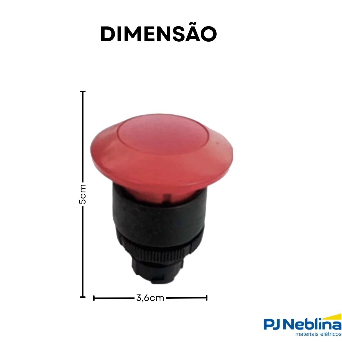 Botão Emergência Cogumelo 36 mm Chave Yale 30 mm Plástico Vermelho - Ace Schmersal