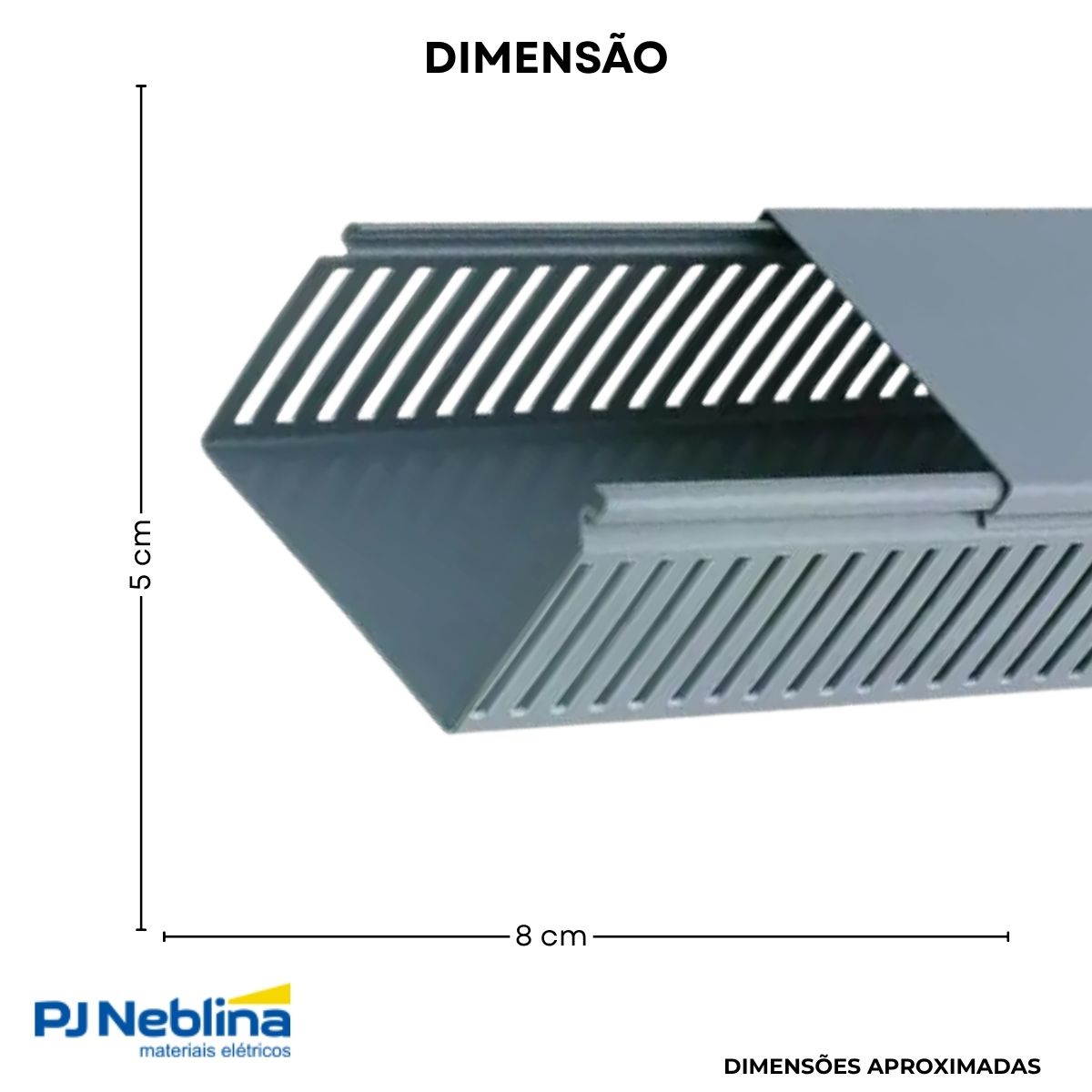 Canaleta Pvc Rec Fechado 50X80 (Br C/2M) Cinza C/Tampa S/Divisória S/Adesivo - Dutoplast