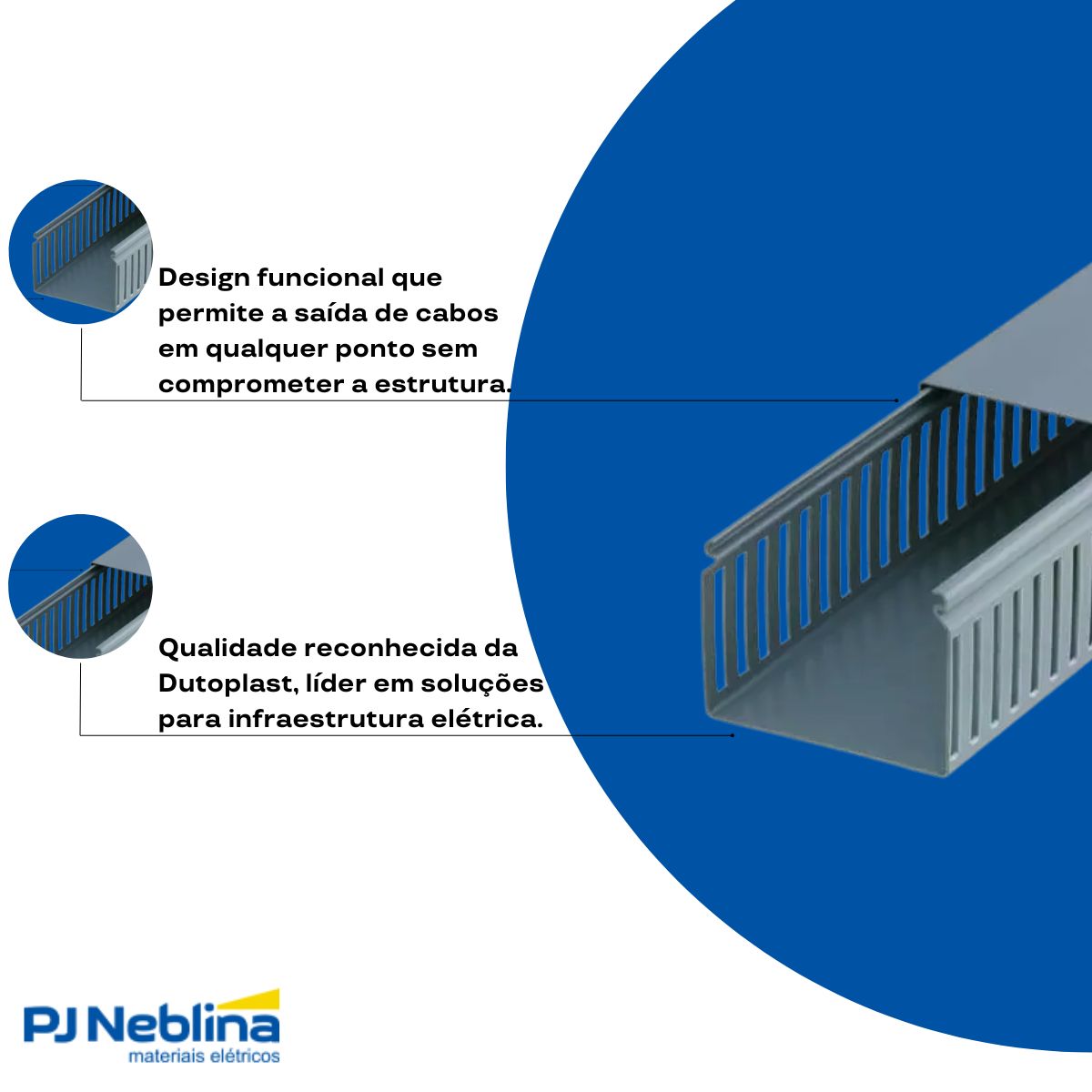 Canaleta Pvc Rec Fechado 80X80 (Br C/2M) Cz C/Tampa S/Divisória S/Adesivo - Dutoplast