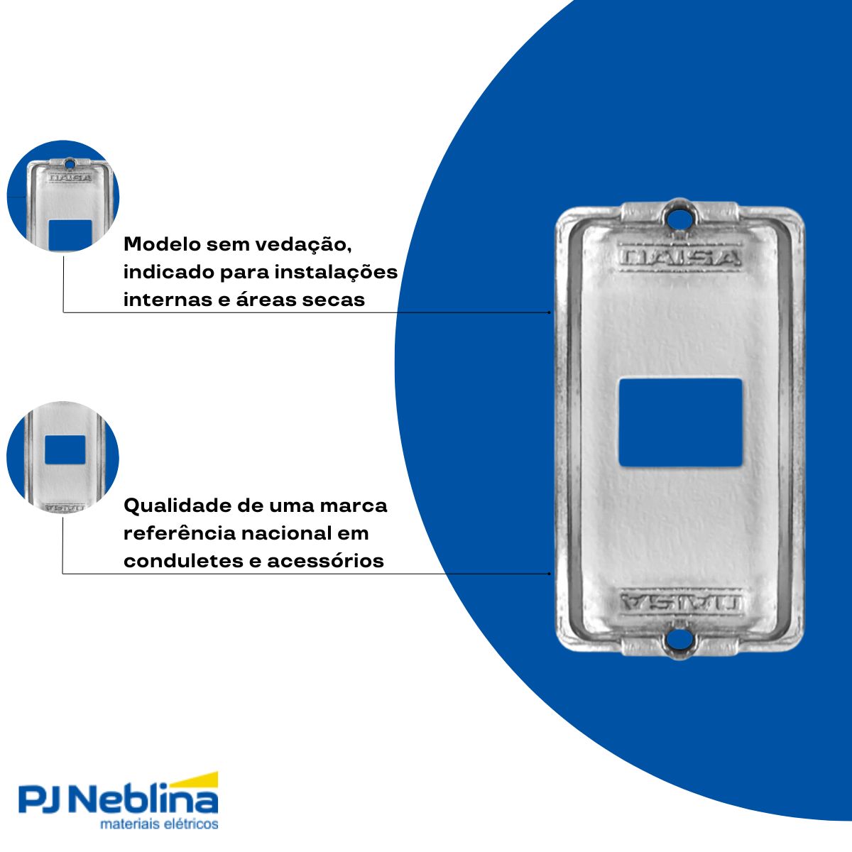Tampa Condulete 1 Tom Rj11/Rj45 Alumínio 1/2-3/4 S/Pintura S/Vedação - Daisa