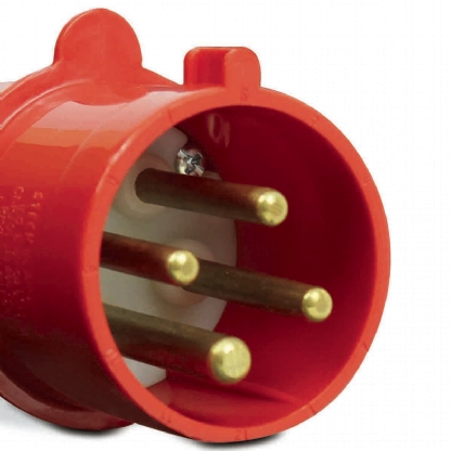 Plug Industrial Macho Poliamida 3P+T 32A 380V 6H 6.6 Vermelho Newkon N4276 - Steck