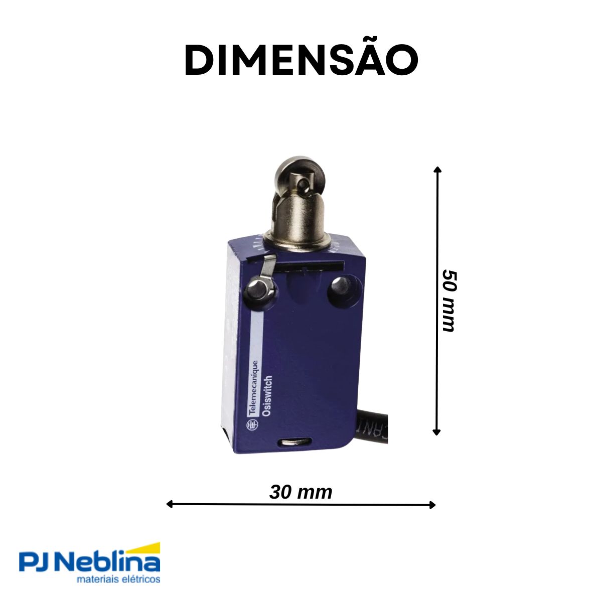 Chave Fim De Curso Pistão C/Roldana 1,5A 1Na+1Nf Ip66/Ip67/Ip68 C/Cabo 1 m - Telemecanique