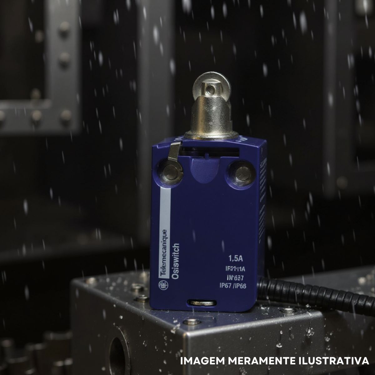 Chave Fim De Curso Pistão C/Roldana 1,5A 1Na+1Nf Ip66/Ip67/Ip68 C/Cabo 1 m - Telemecanique