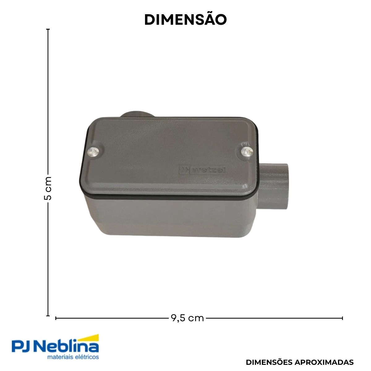 Condulete Alumínio Fixo Tipo Ll 3/4 C/Rosca Bsp C/Pintura Cz C/Tampa C/Vedação Tgvp (Ip54) - Wetzel