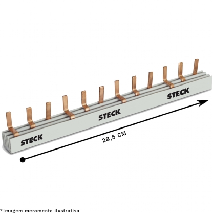 Kit Barramento Trifásico Para 16 Disjuntor Din 80A S3F285B - Steck