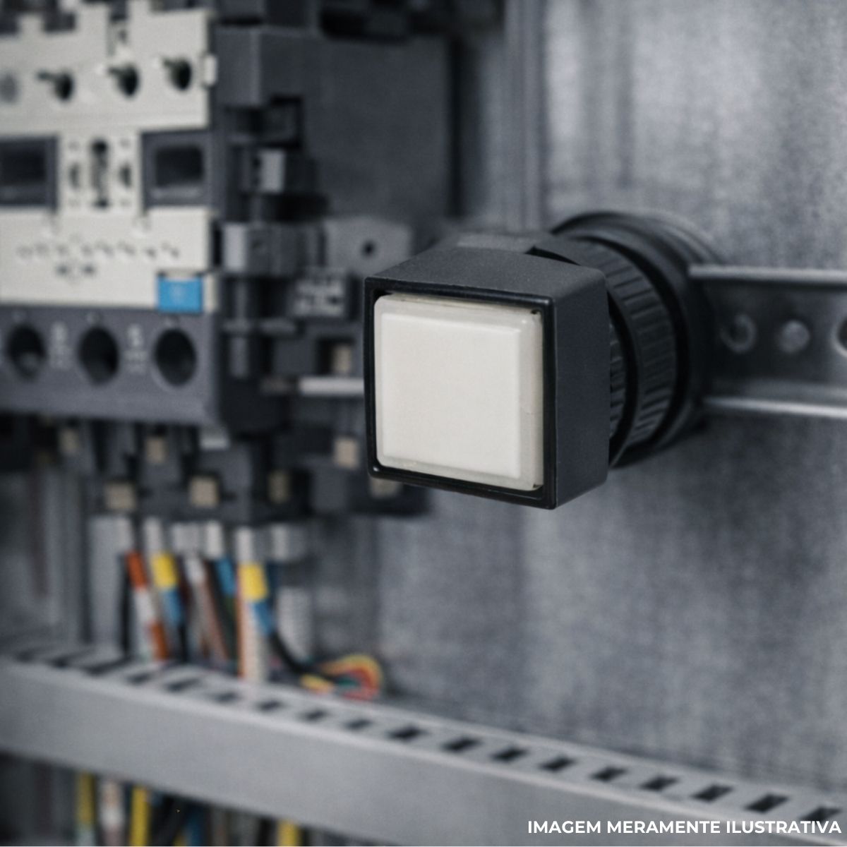 Botão Comando Pulsador Saliente Iluminado Quadrado 16 mm Plástico Branco 1Na+1Nf - Ace Schmersal