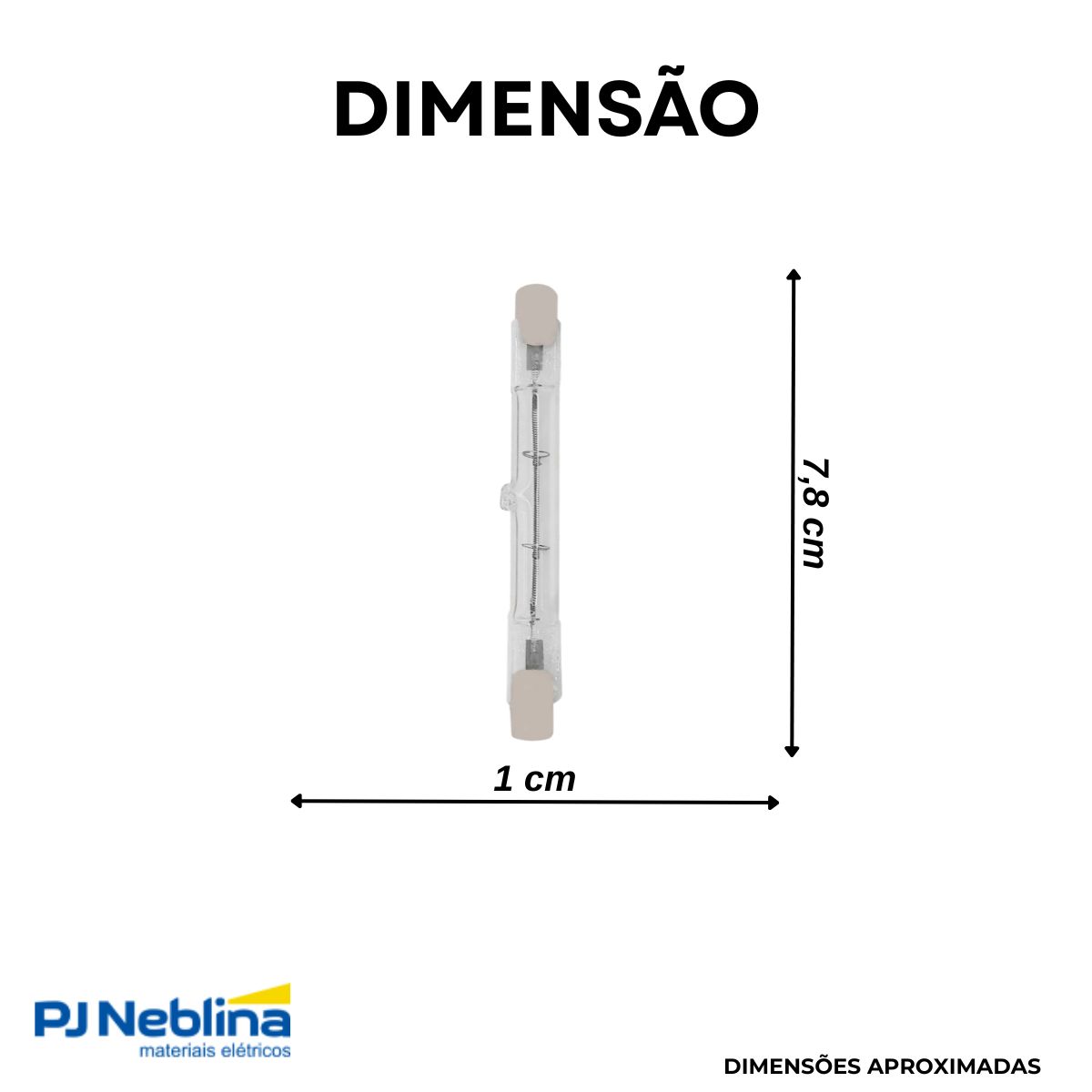 Lâmpada Halogena Palito 100W 230V R7S Luz Amarela 78Mm - Philips