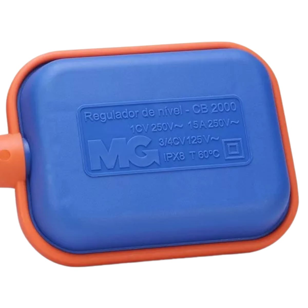 Chave Nível Boia Azul Inferior/Superior 1 Reversível 15A Cabo 5 Metros 220V - Margirius