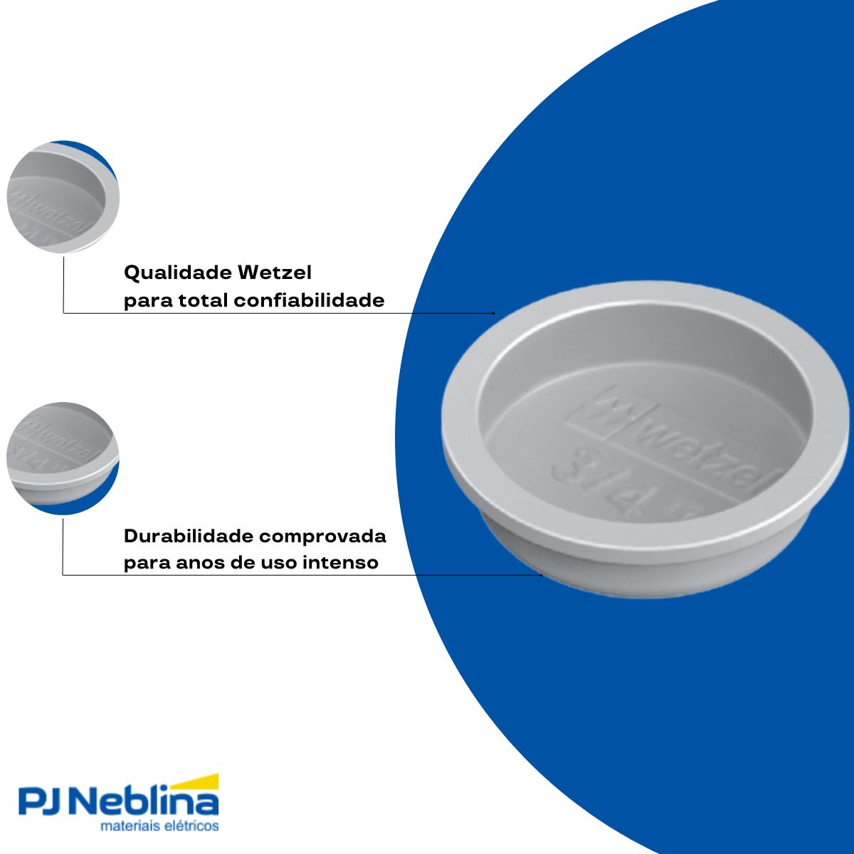 Tampão Condulete Click Plástico 1Pol Cinza S/Rosca - Wetzel