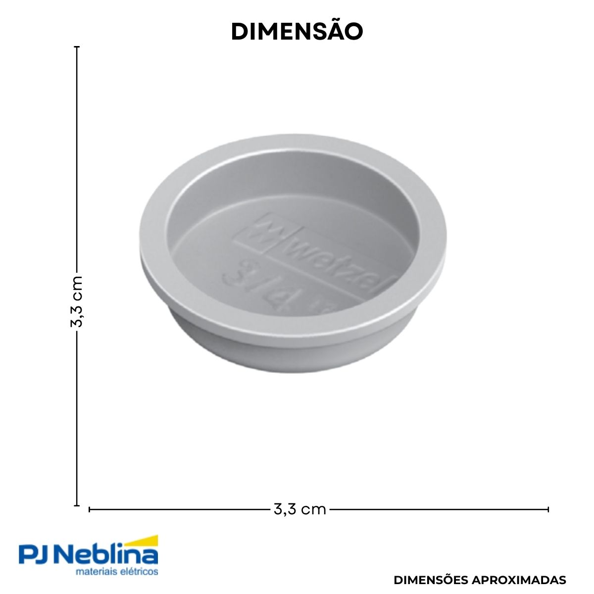 Tampão Condulete Click Plástico 1Pol Cinza S/Rosca - Wetzel