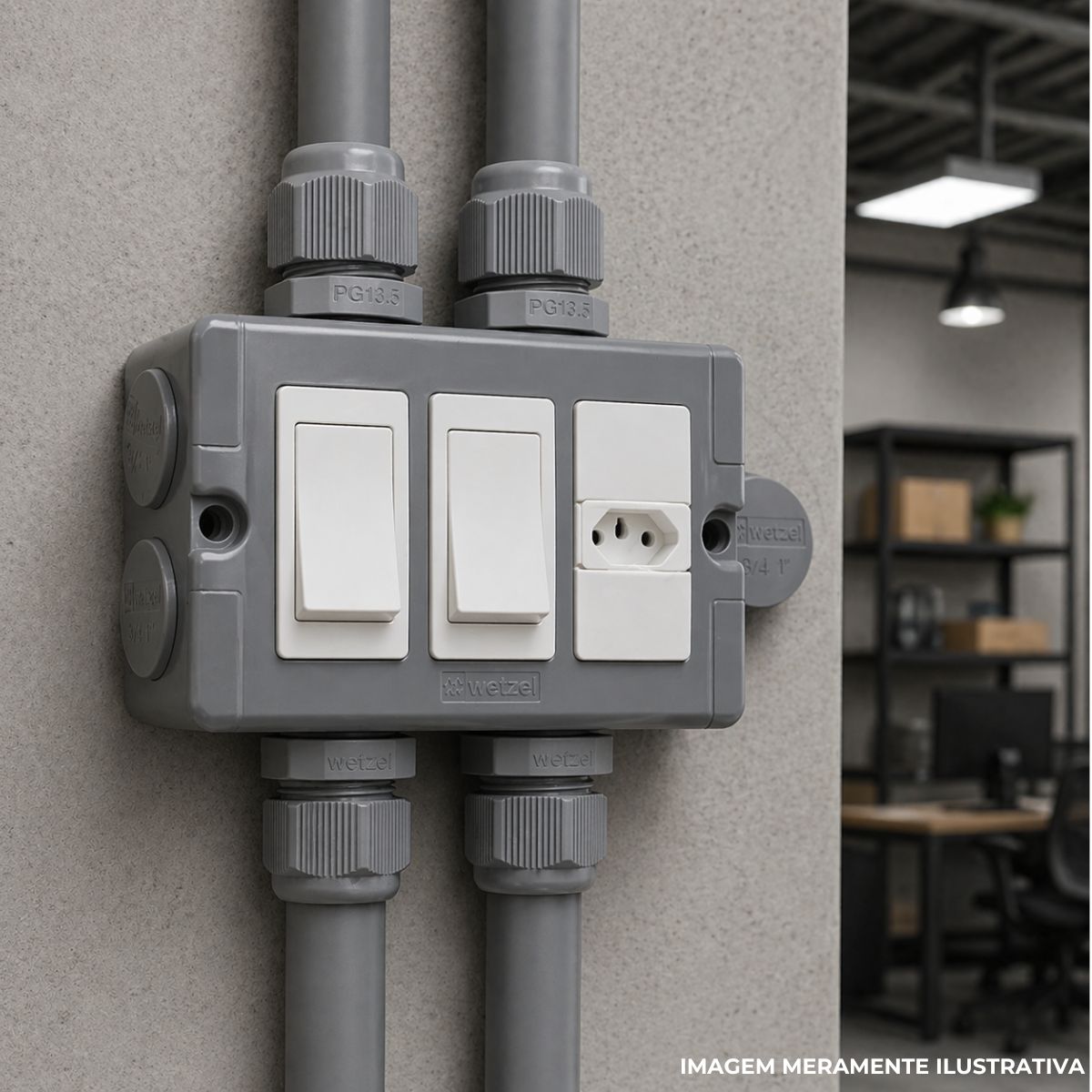 Tampão Condulete Click Plástico 1Pol Cinza S/Rosca - Wetzel