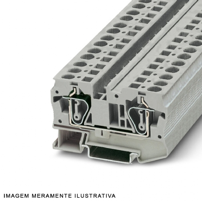 Conector Borne Passagem 2 Conexões 6,00mm 1000V Cinza ST 6 - Phoenix