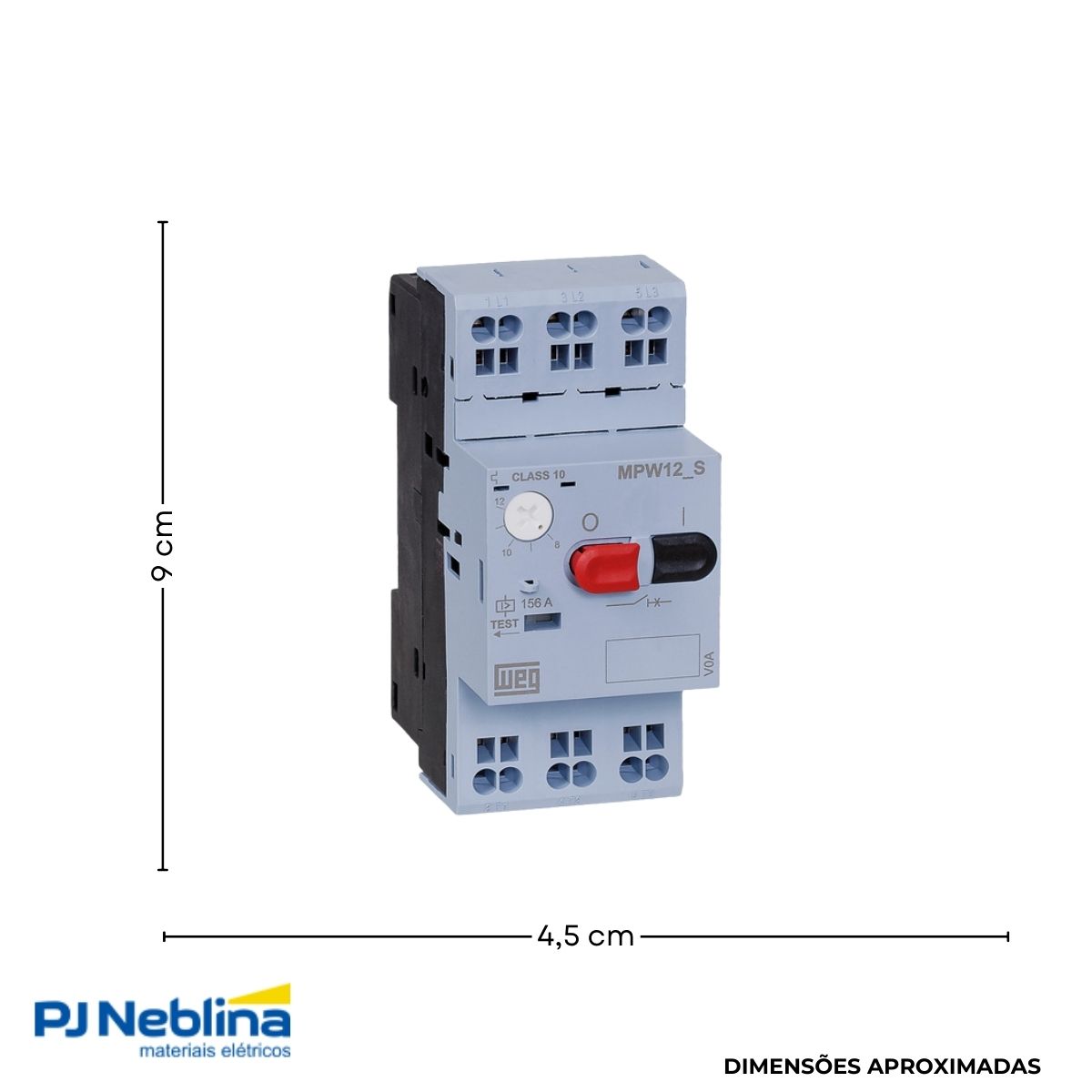 Disjuntor Motor Tripolar 2,5A 1,6-2,5A 1Cv 380/415V 100Ka 380/440V 50/60Hz - Weg
