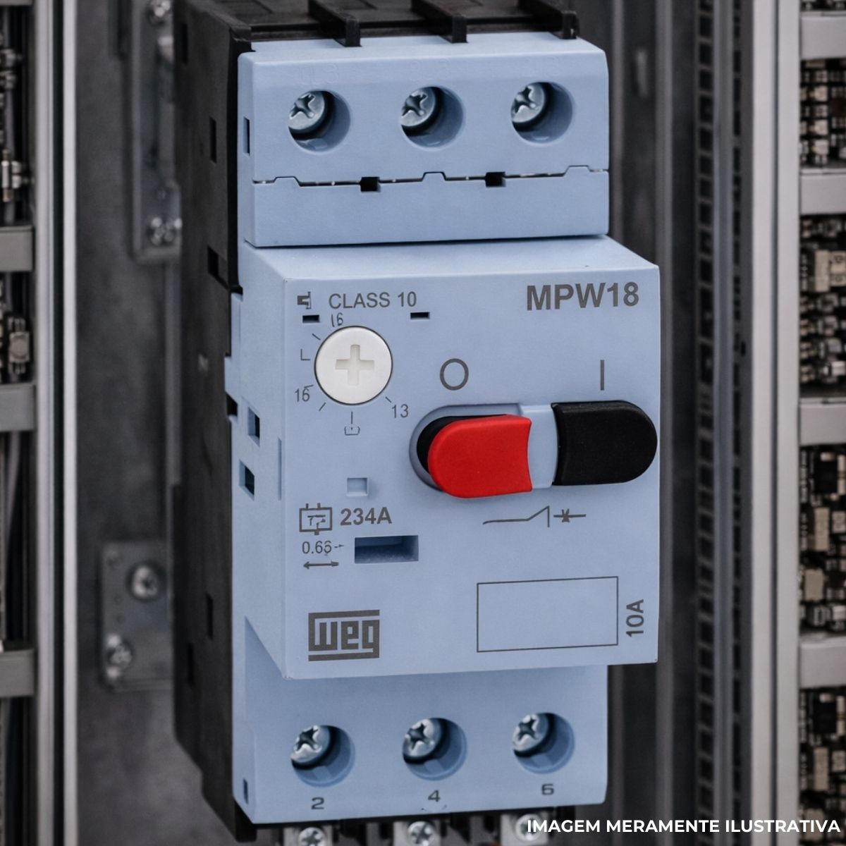 Disjuntor Motor Tripolar 2,5A 1,6-2,5A 1Cv 380/415V 100Ka 380/440V 50/60Hz - Weg