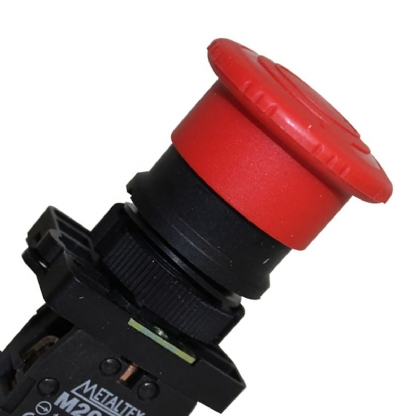 Botão De Emergência Cogumelo Plástico 1Nf Com Trava 22mm 40mm Vermelho - Metaltex
