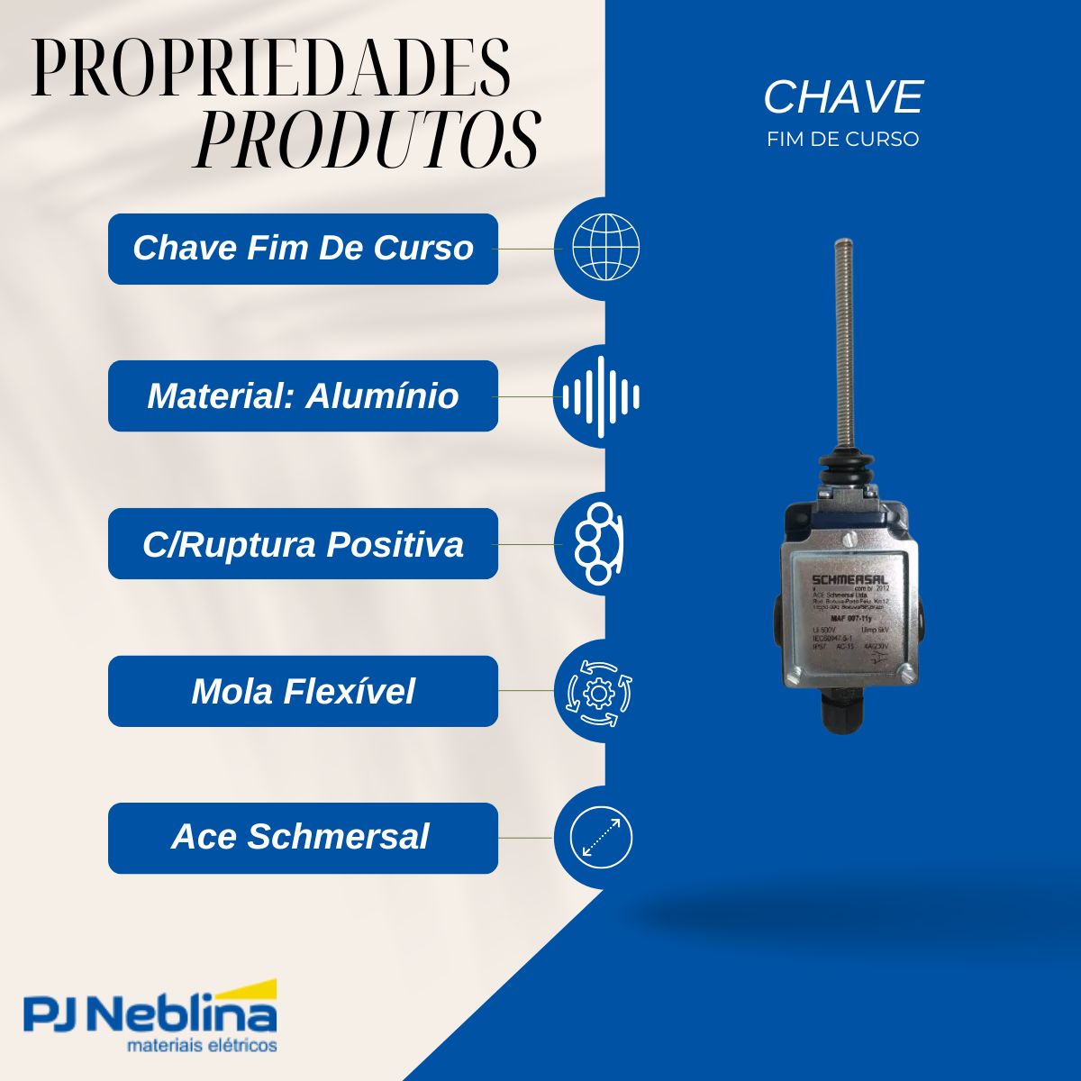 Chave Fim De Curso Haste Mola Flexível 4A 1Na+1Nf Ip40 - Ace Schmersal
