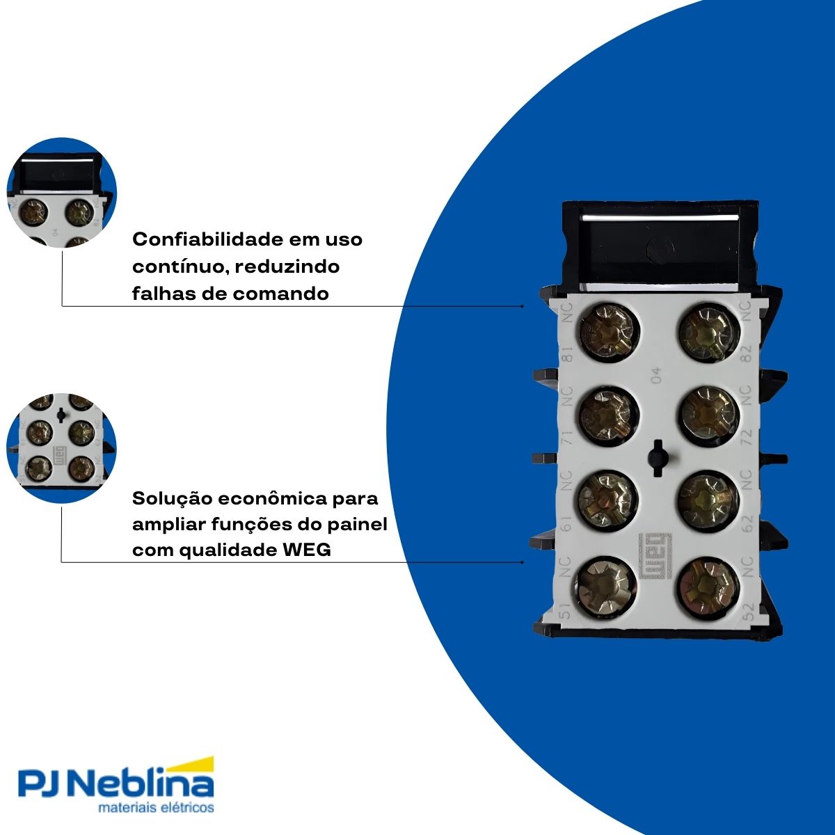 Bloco Contato Auxiliar P/Contator Frontal 4Nf - Weg