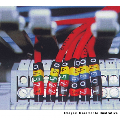 Marcador Anilha Mhg2/5 Número 2 Vermelho Condutor 0,50-6,00mm Com 1000 Unidades - Hellermann