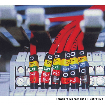 Marcador Anilha Mhg2/5 Número 7 Roxo Condutor 0,50-6,00mm Com 1000 Unidades - Hellermann