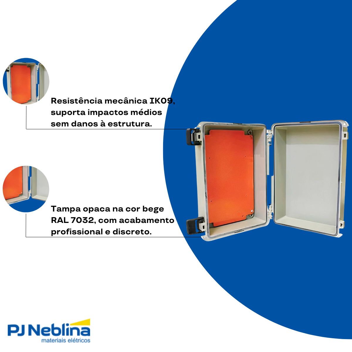 Quadro Comando Sobrepor Poliestireno Bg (Ral 7032) 300X300X200Mm Tampa Opaca Placa Montagem Lr (Ral 2004) - Cemar