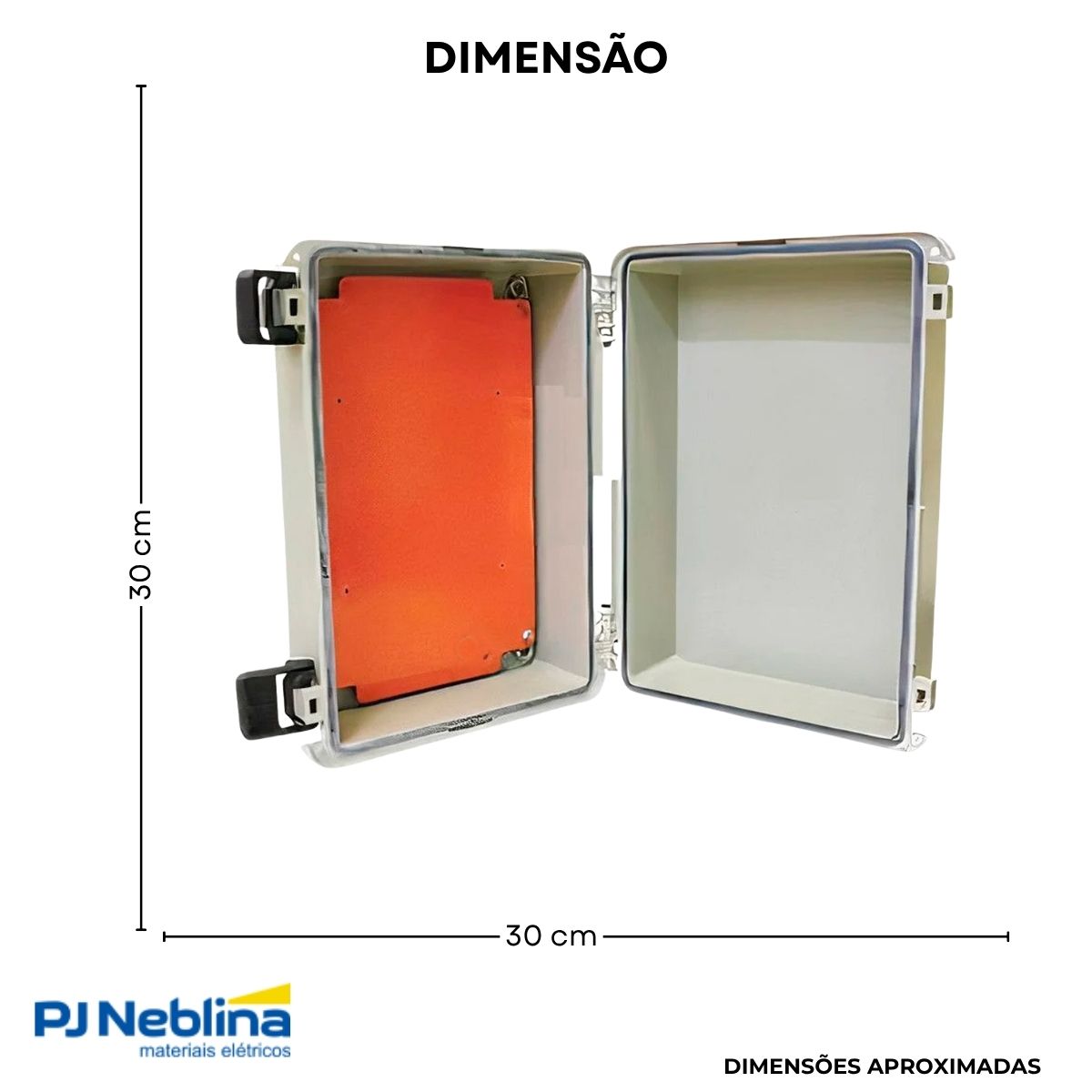 Quadro Comando Sobrepor Poliestireno Bg (Ral 7032) 300X300X200Mm Tampa Opaca Placa Montagem Lr (Ral 2004) - Cemar