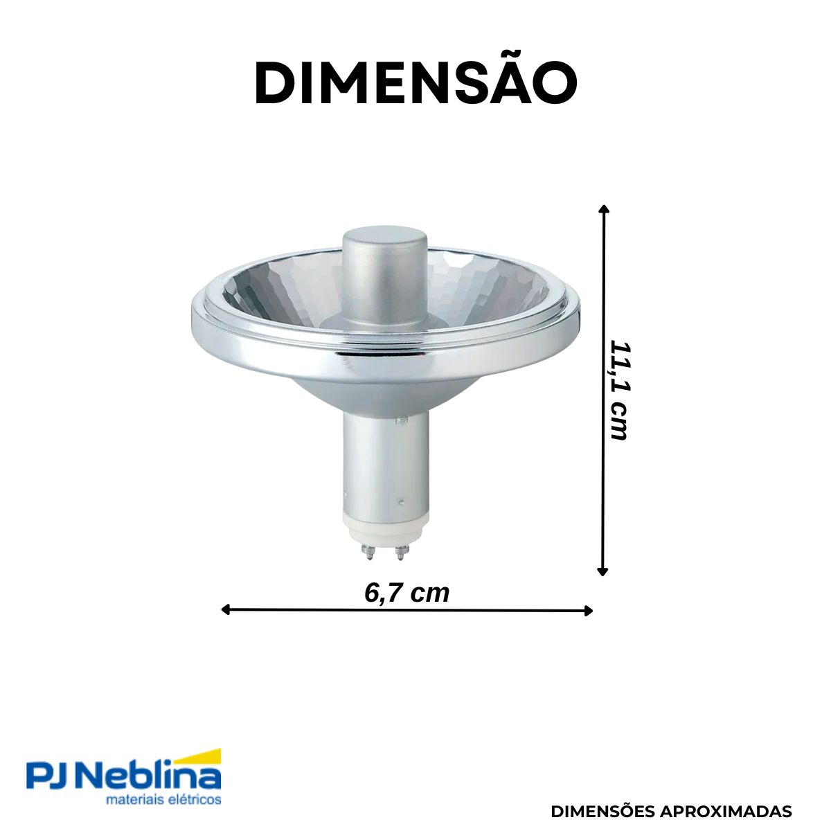 Lâmpada Vapor Metálico Ar111 35W Gx8.5 3000K Branco Quente 24G - Philips