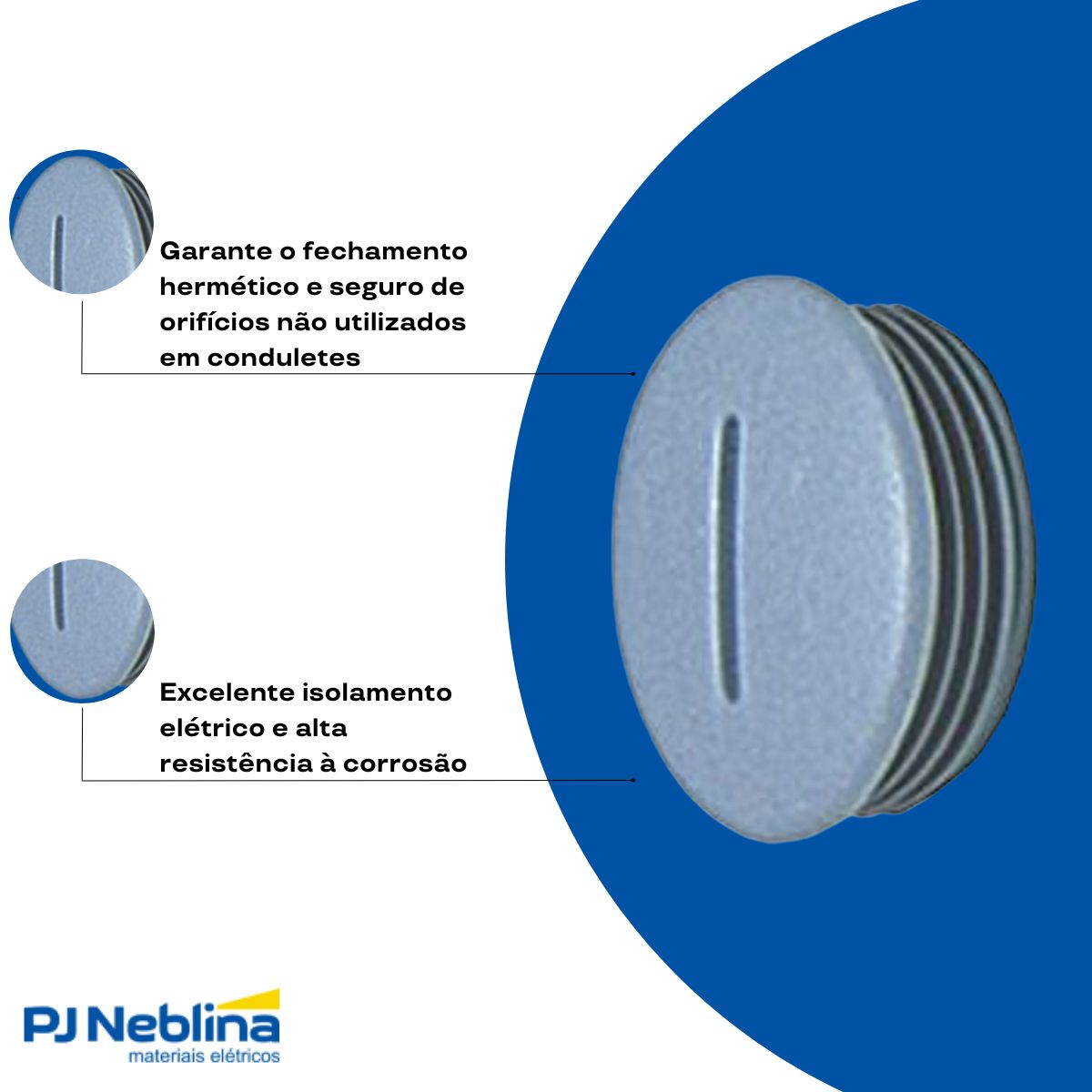 Tampão Condulete Roscável Pvc Pg16 Cinza Rosca Pg - Steck