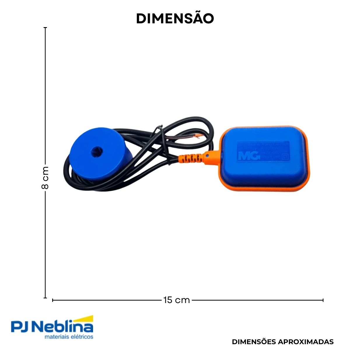Chave Nível Boia Az Inferior/Superior 1 Rev 15A Cabo 10 m - Margirius