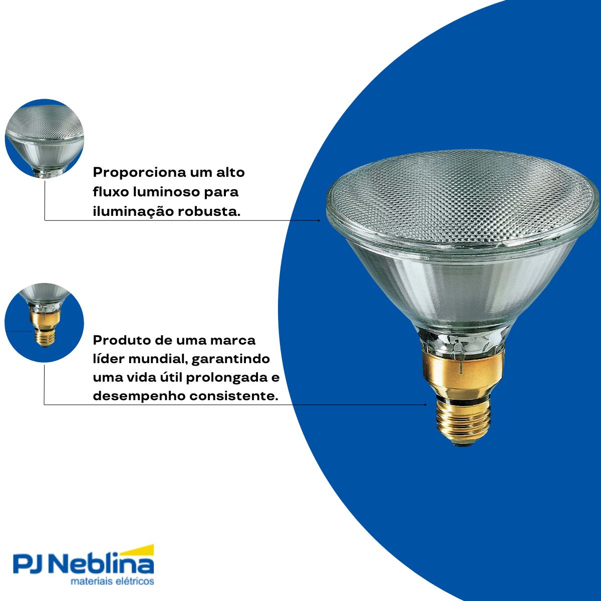 Lâmpada Halogena Par38 100W 220V E27 Luz Amarela 30G Dimerizavel - Philips